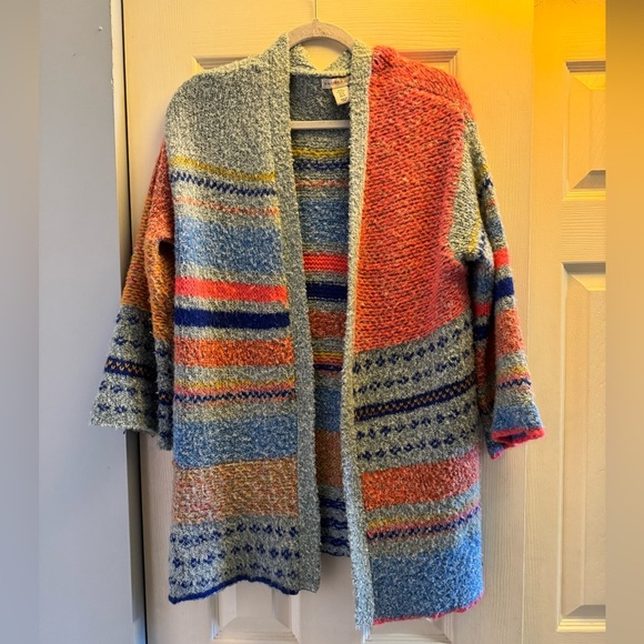 Sincerely Jules Colorful Flared Sleeve Open Front Cardigan• - Picture 1 of 7